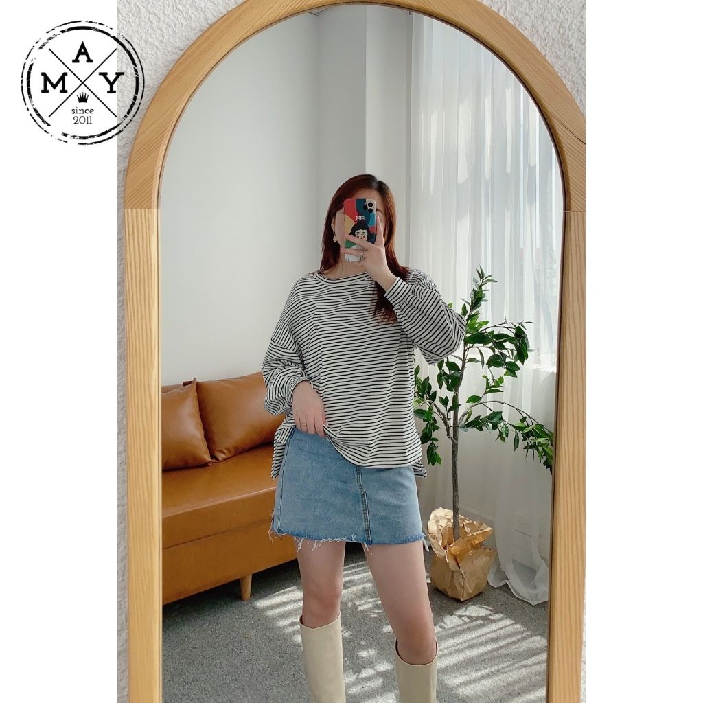 Áo Tăm Chun Kẻ Vạt MAY.SINCE2011 Thiết Kế Dáng Rộng Oversize Dễ Mặc, Chất Liệu Cotton MAN05-0455