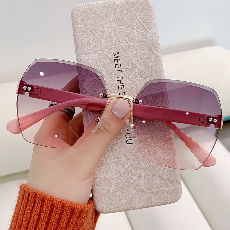 Kính Mát Nữ Không Viền Phong Cách Vintage Thời Trang
