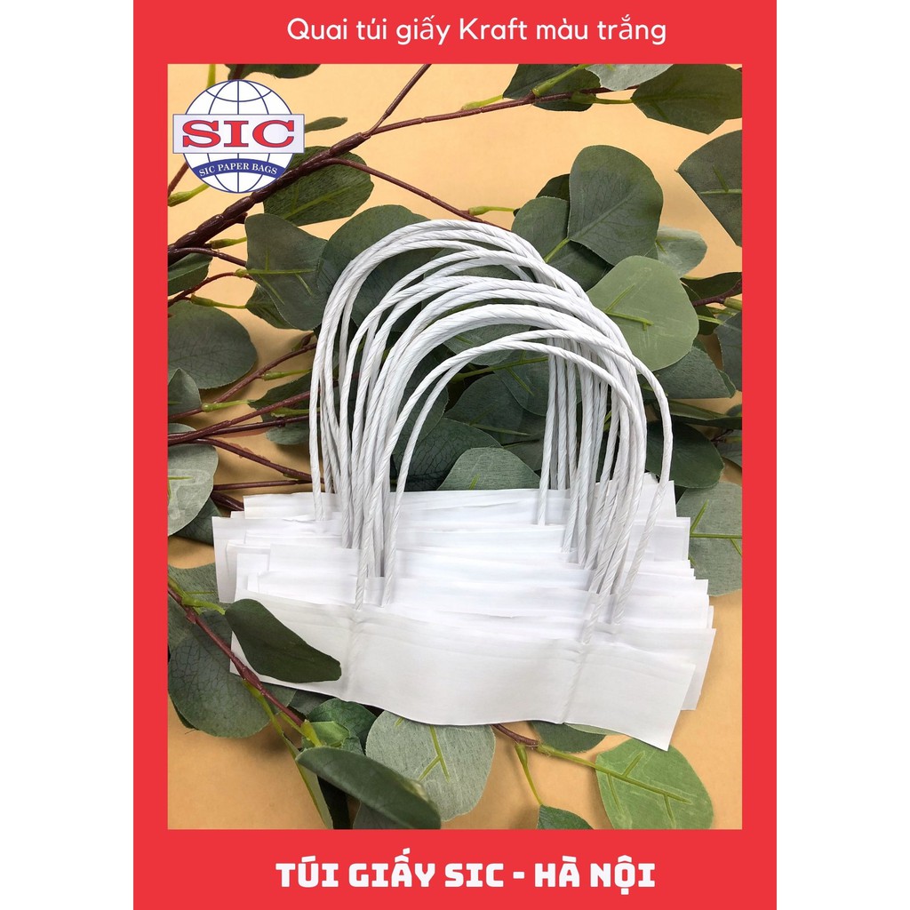 QUAI TÚI GIẤY KRAFT MÀU TRẮNG