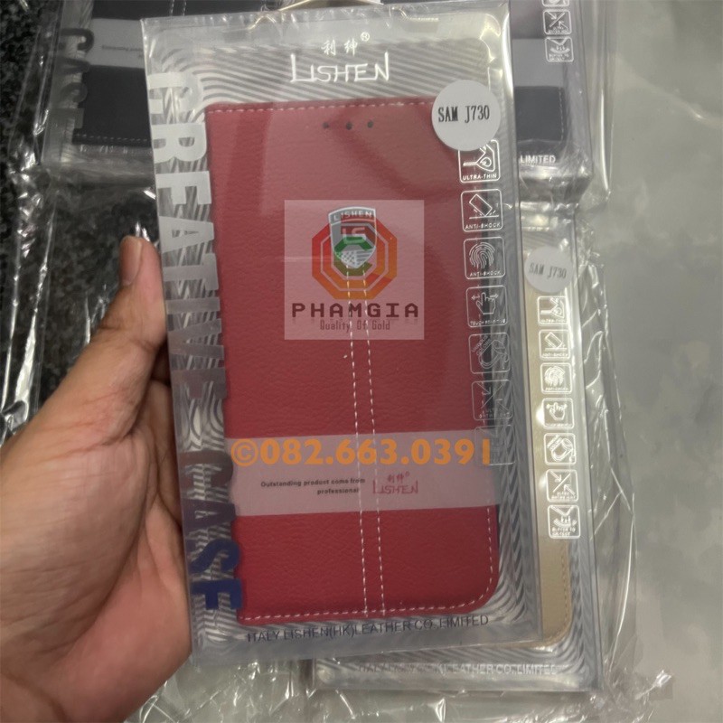 Bao da Samsung J7 pro ( J730 ) màu đen hiệu Lishen chất da siêu đẹp siêu mịn