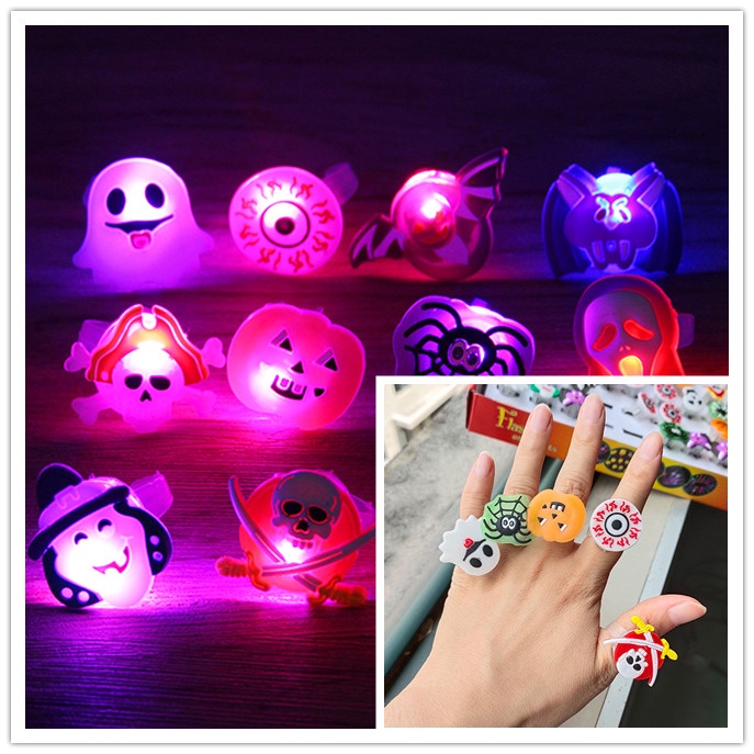 Trẻ em độc đáo Đèn LED phát sáng Nhẫn hoạt hình nhiều hình dạng khác nhau Quà tặng đồ chơi Giáng sinh Halloween Gậy Phát Sáng Cổ Vũ Cho Buổi Hòa Nhạc