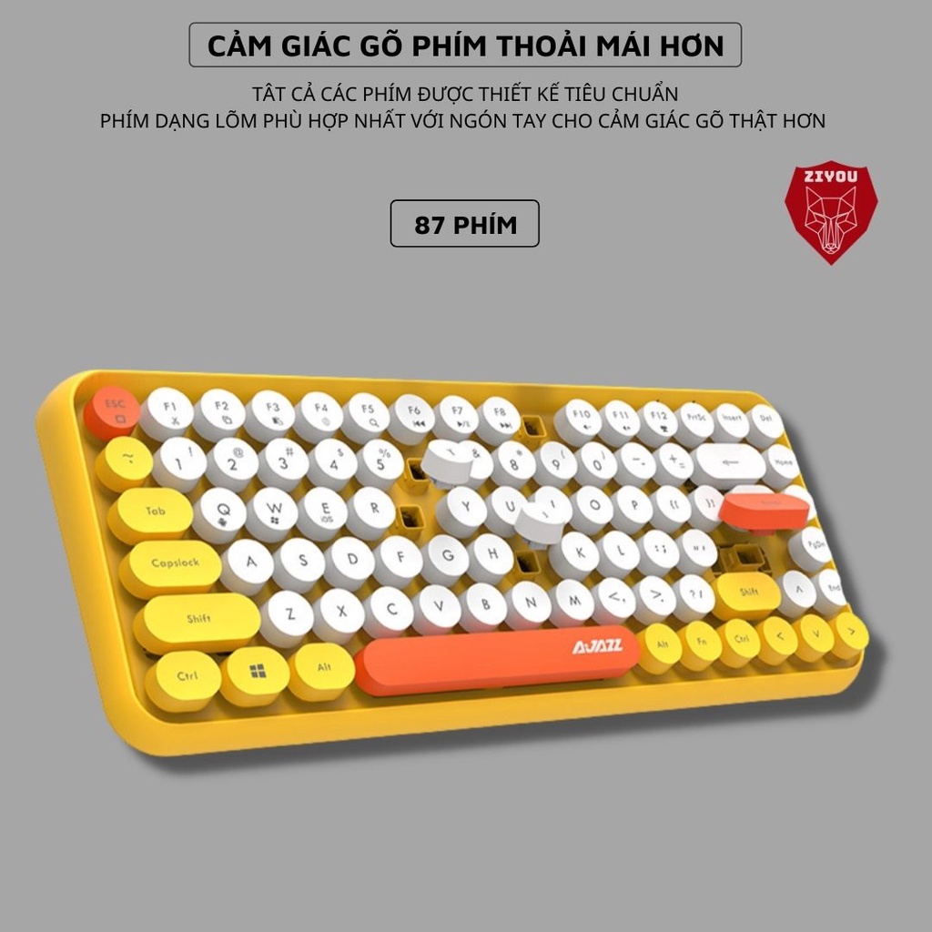 Bàn Phím Không Dây Bluetooth ZIYOU 308i NEW 2023 Thiết Kế Hiện Đại Kết Nối Đa Thiết Bị, Pin Trâu Cho Điện Thoại, Laptop