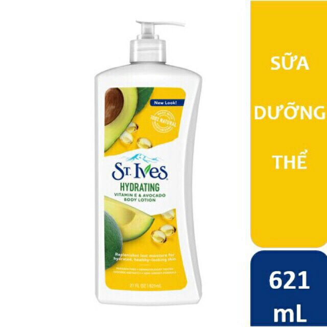 Sữa dưỡng thể ST.IVES Vitamin E và Bơ 621ml USA date mới 2023