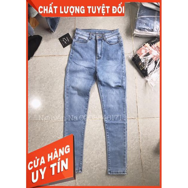 QUẦN SKINNY JEANS LƯNG CAO RÁCH CẮT- hình thật ảnh bìa | BigBuy360 - bigbuy360.vn