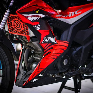 Decal Tem Xe Sonic Đỏ Đen Cá Mập