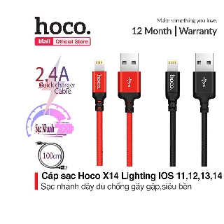Cáp sạc Lightning Hoco X14 sạc nhanh 2.0A cho iPhone/iPad