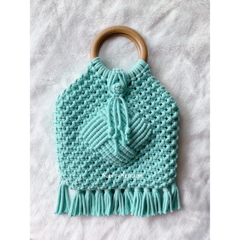 Túi xách macrame màu xanh ngọc sang trọng 😍😍😍
