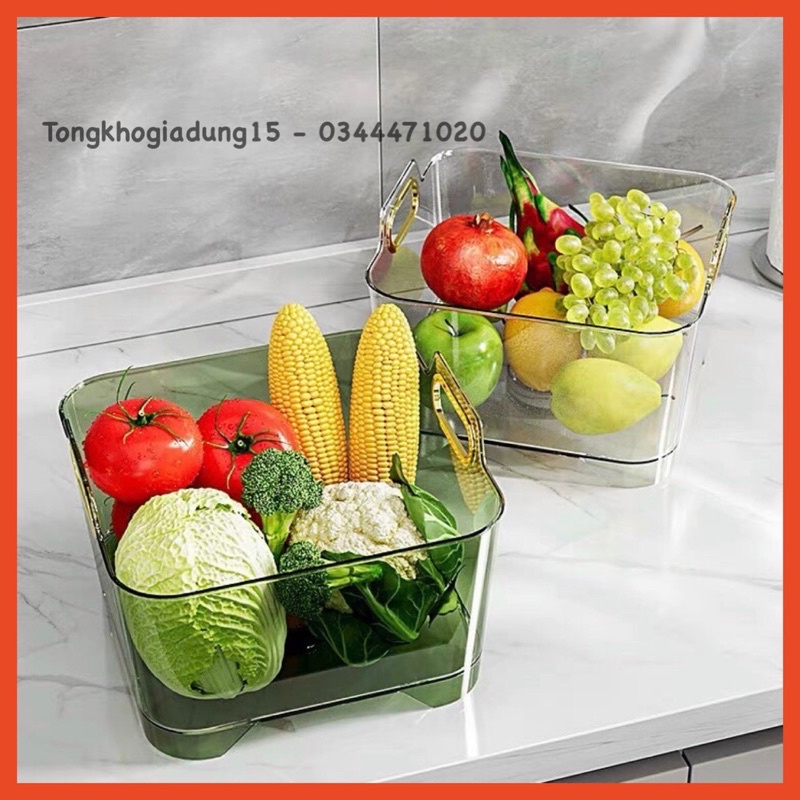 Chậu rửa rau củ quả có van xả nước dưới đáy sang trọng
