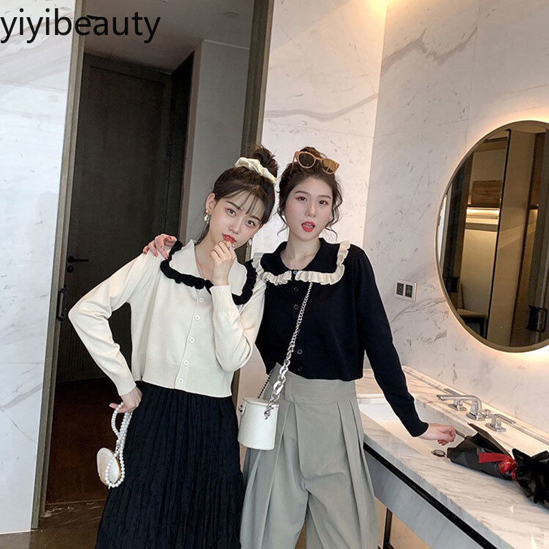 yiyibeauty 2020 women high waist slimming short style single-breasted long sleeve knitted cardigan top | BigBuy360 - bigbuy360.vn