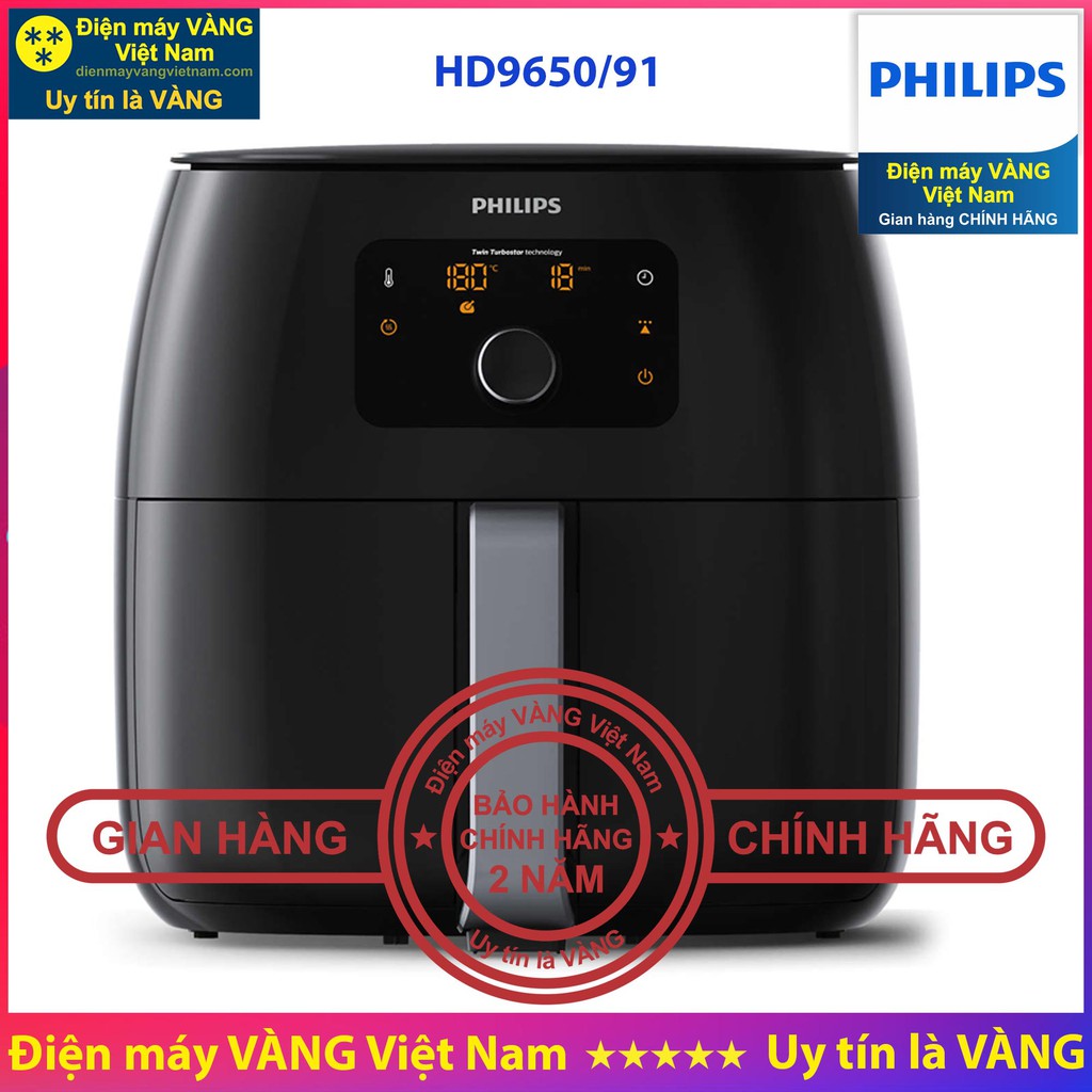 Nồi chiên không dầu Philips HD9200 HD9252 HD9220 HD9745 HD9270 HD9650 HD9860 - Hàng chính hãng, bảo hành toàn quốc 2 năm