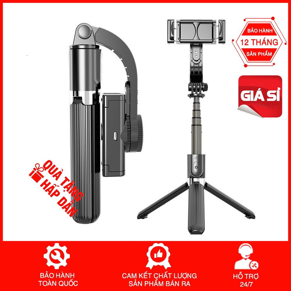 Gậy chống Rung Gimbal Stabilizer L08, Có 3 chân đỡ, kèm nút bấm BLT hàng cao cấp sịn sò