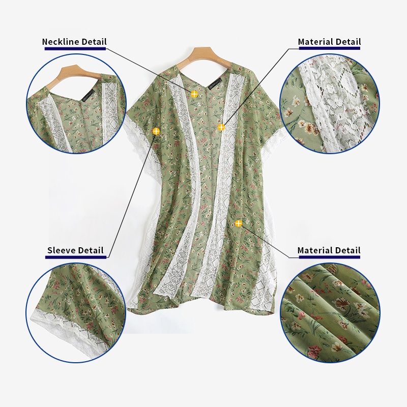 Zanzea Áo Khoác Cardigan Ren Hoa Tay Lửng Dành Cho Nữ