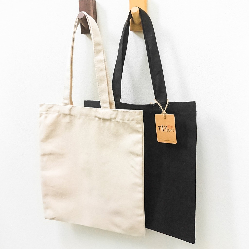 Túi tote trơn vải bố (canvas) dáng đứng 38x35cm