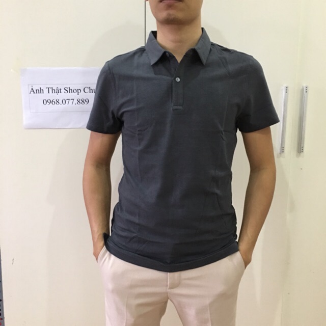 Áo polo nam Aristino APS067s8 màu Xám Cao Cấp Chỉ Còn M Slim