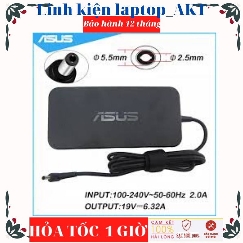 Sạc Laptop Asus 19V- 6.32A- 120-ZIN chân thườngGL551 GL552 GL553 G771 GL752 GL753 FX53 Q535 G551 X550 X580 X750