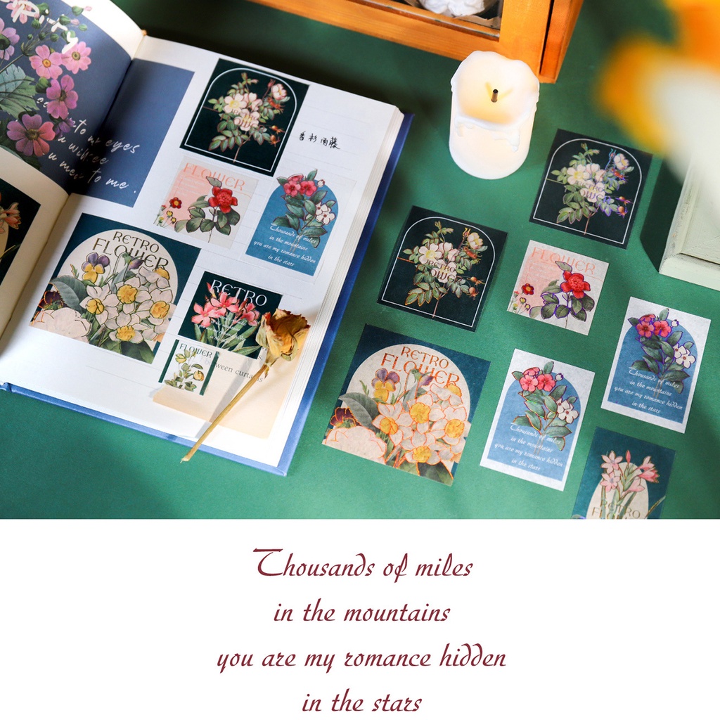 Sticker Fuyu X9959 trang trí Scrapbook, sổ tay, vở  (set 40 stickers) - [ 095 ]