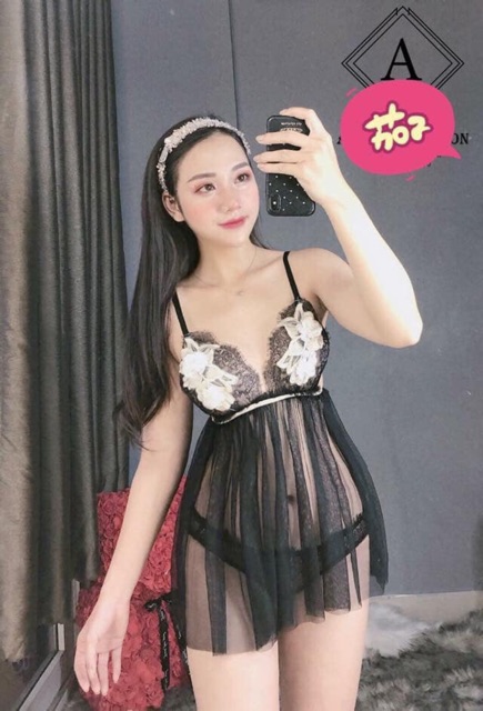 Sx112 Váy ngủ sexy hoa ngực - đồ ngủ gợi cảm -CAMLUU99
