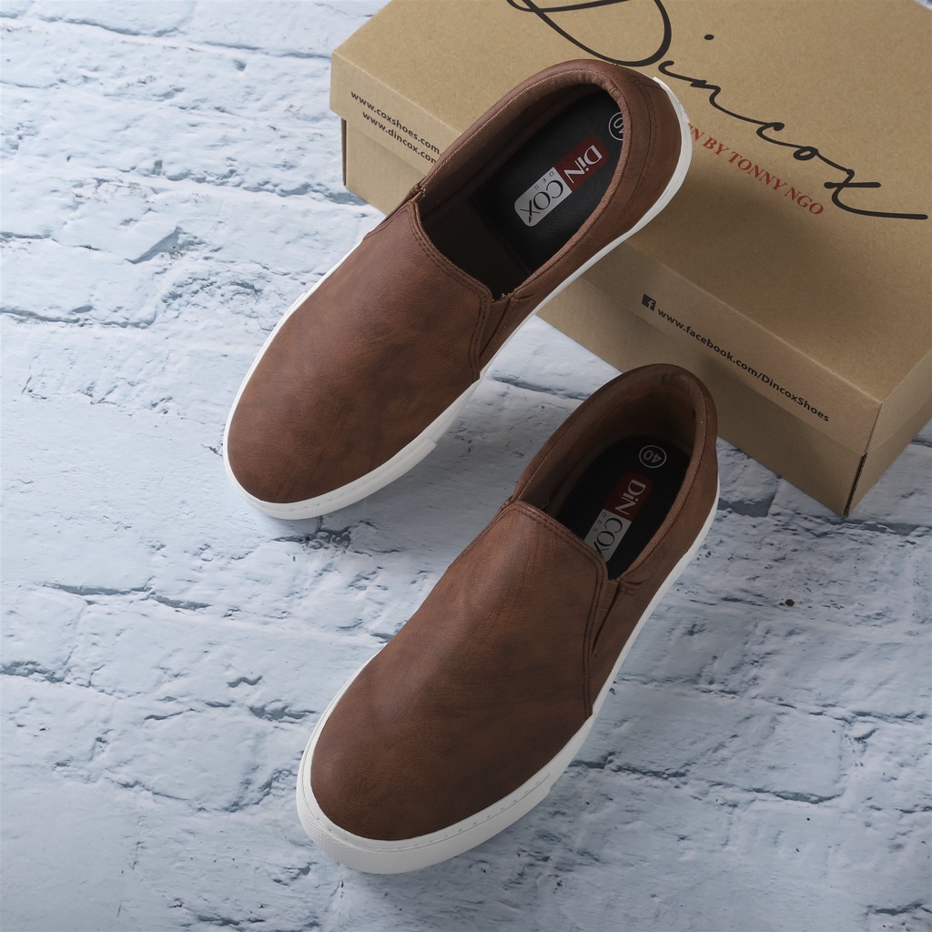 Giày Sneaker Da Nam DINCOX GC38 Brown Trẻ Trung