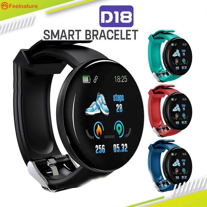 Thông Minh đồng hồ và Tập Thể Dục Tracker ◘ D18 Smartwatch Trái Tim Tỷ Lệ Màn Hình Smartwatch Tập Thể Dục Tracker Đồng Hồ CẢM THẤY