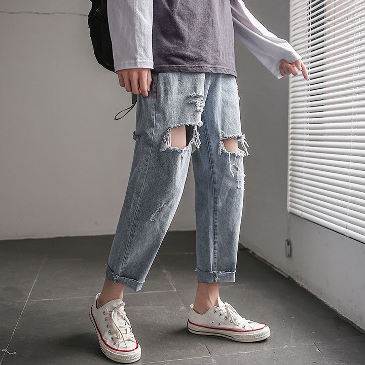 Quần jean nam nữ  Hàn Quốc dáng rộng Trousers Loose SCT7TR39