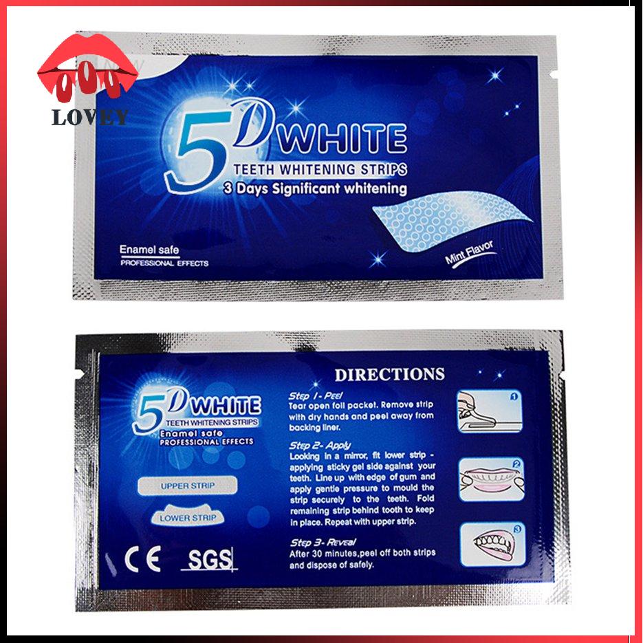 [Hàng mới về] 14 Cặp miếng dán làm trắng răng 5D thiết kế dễ mang theo tiện dụng