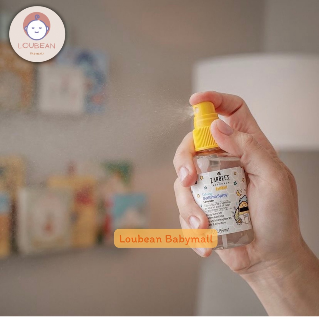 Xịt thơm Zarbee's hương Lavender giúp bé ngủ ngon 59ml an toàn cho bé từ sơ sinh hàng Mỹ đủ bill