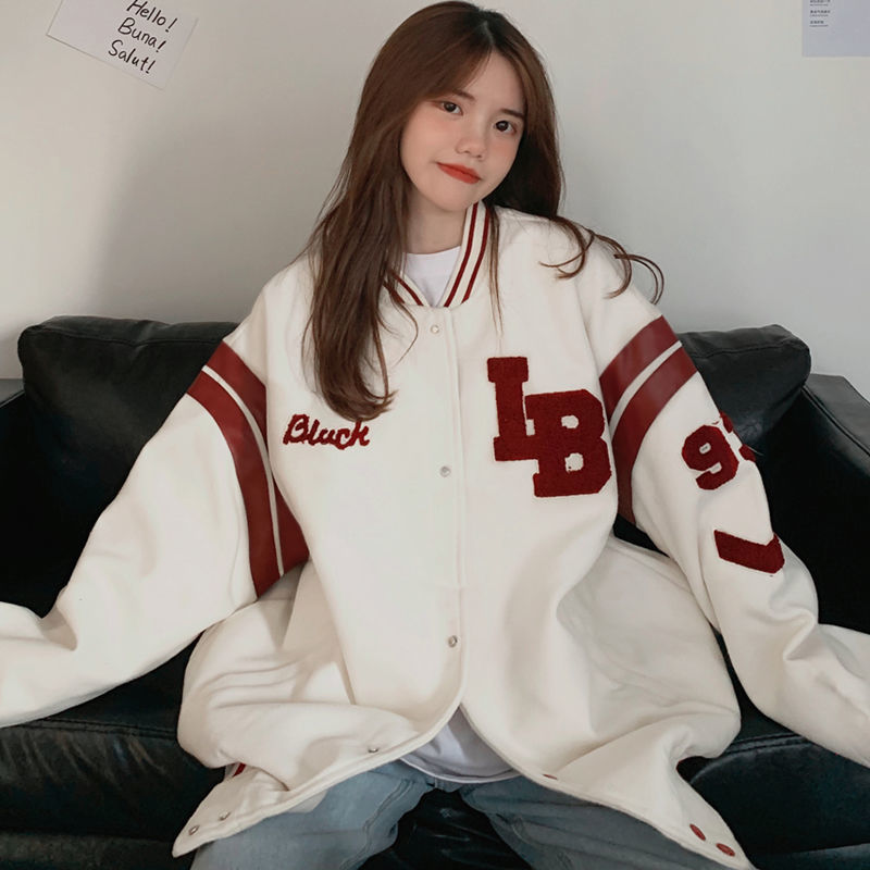 Áo Khoác Bóng Chày Form Rộng Phong Cách Hàn Quốc Cho Nữ