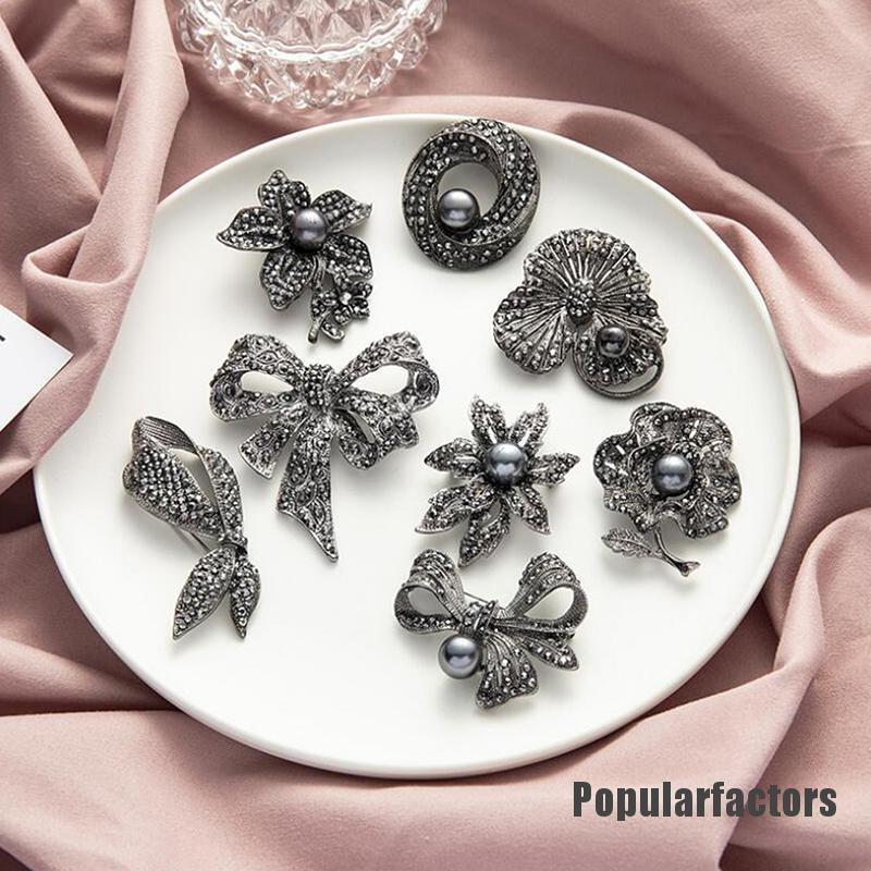 Ghim Cài Áo Hình Nơ Đính Ngọc Trai Nhân Tạo Thời Trang