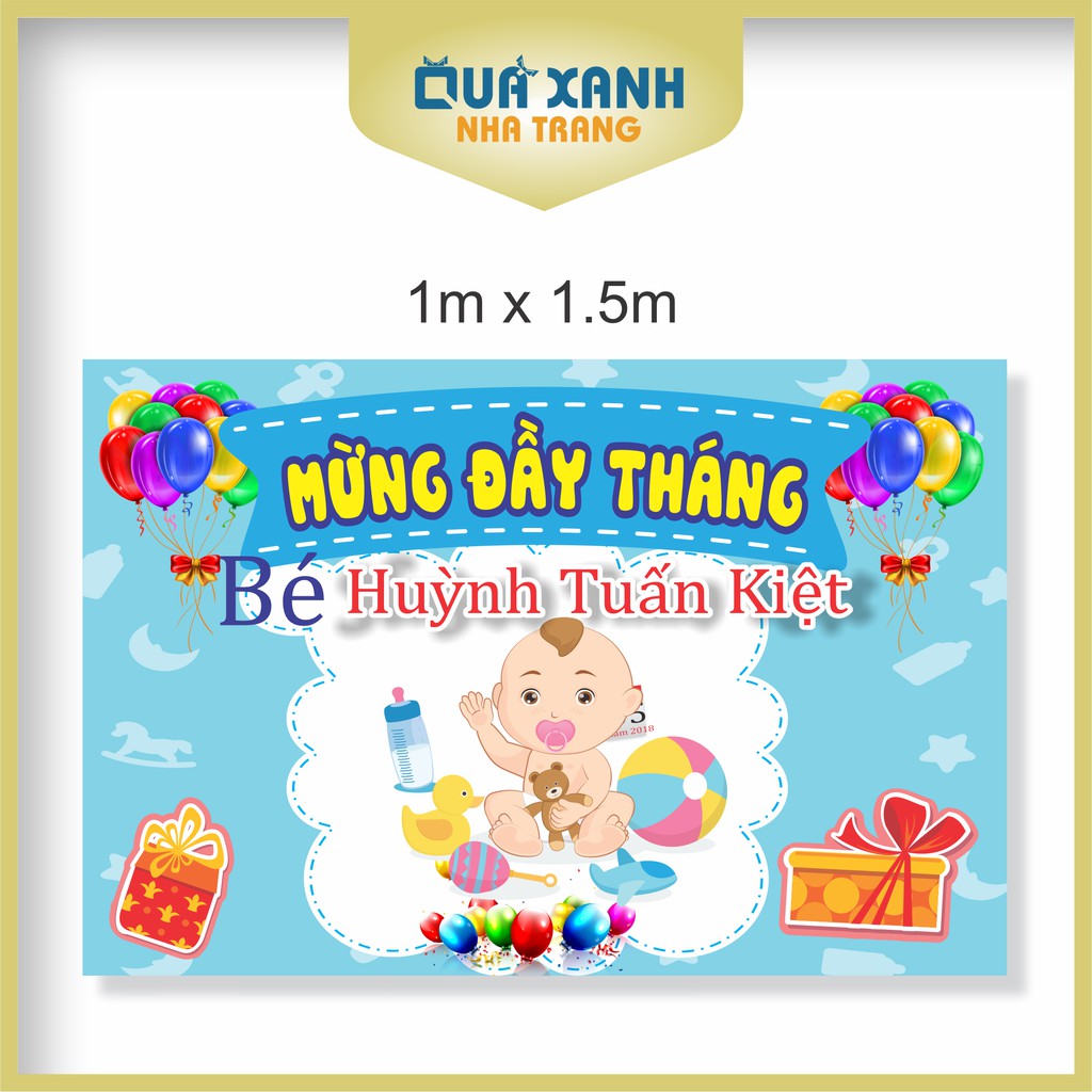 Phong Mang Sinh Nhật Nhựa  KT 1*1.5m  Shop Quảng cáo ( thay hình đổi tên)