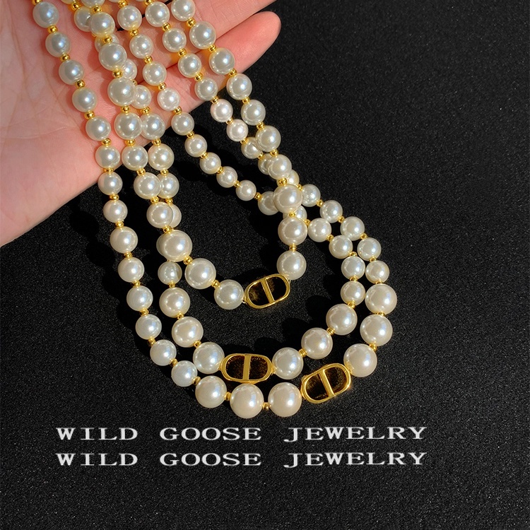 Khuyên tai/ Vòng cổ IF YOU đính ngọc trai phong cách Hàn Quốc cổ điển thời trang cho nữ