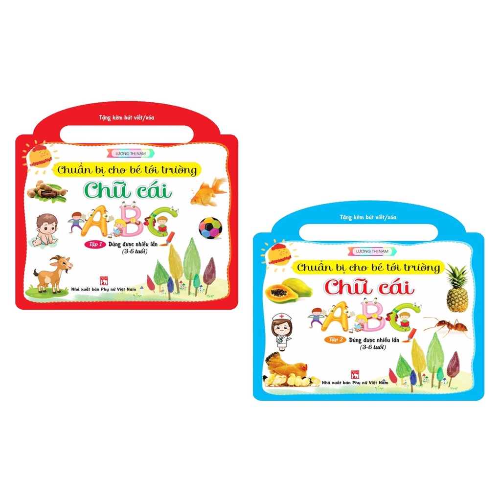 Sách - Combo Chuẩn bị cho bé tới trường chữ cái ABC tập 1 + 2 (3 - 6 tuổi)