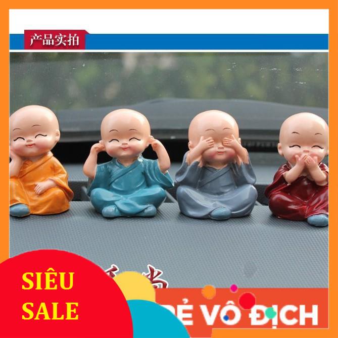 Bộ Tượng 4 Chú Tiểu Bốn Không, Mang Lại Bình Yên, May Mắn, Để Bàn Làm Việc, Xe Hơi, Để Trang Trí