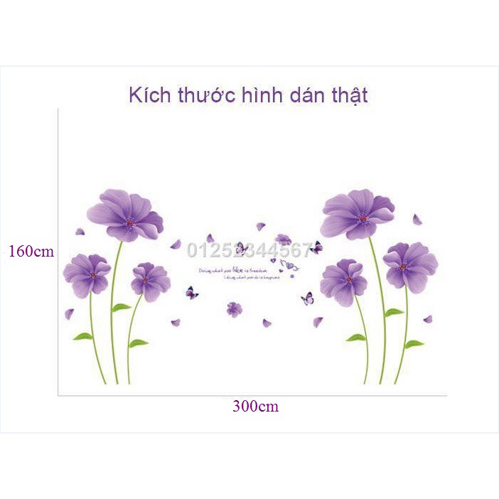 Decal dán tường Hoa tím to SIÊU RẺ