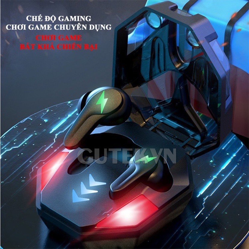 Tai nghe bluetooth gaming không dây Gutek K98 tws 5.2 có mic chơi game độ trễ thấp âm bass mạnh
