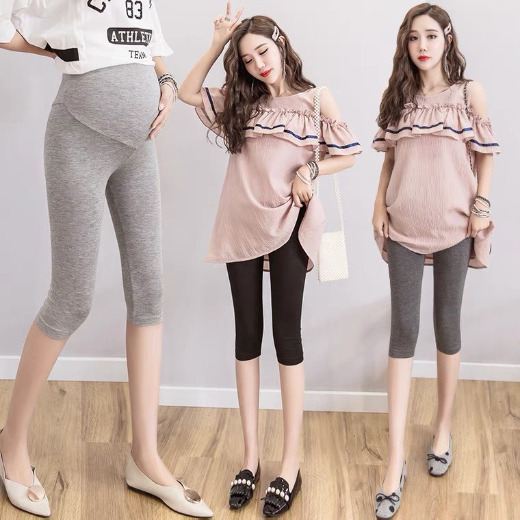 Quần bầu legging lửng nâng mông hàng đẹp (có đáp bụng và chun chỉnh)