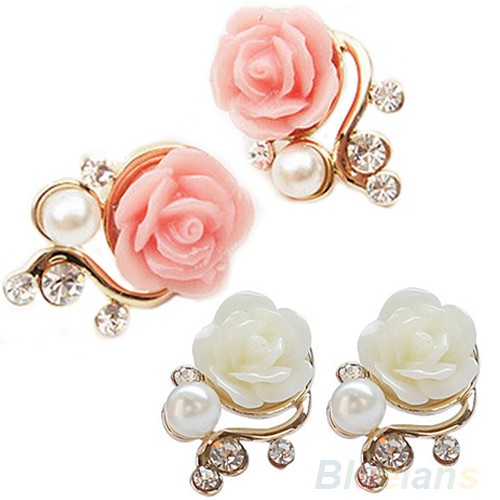 1pair Women 's Faux Pearl Ear Studs Earrings