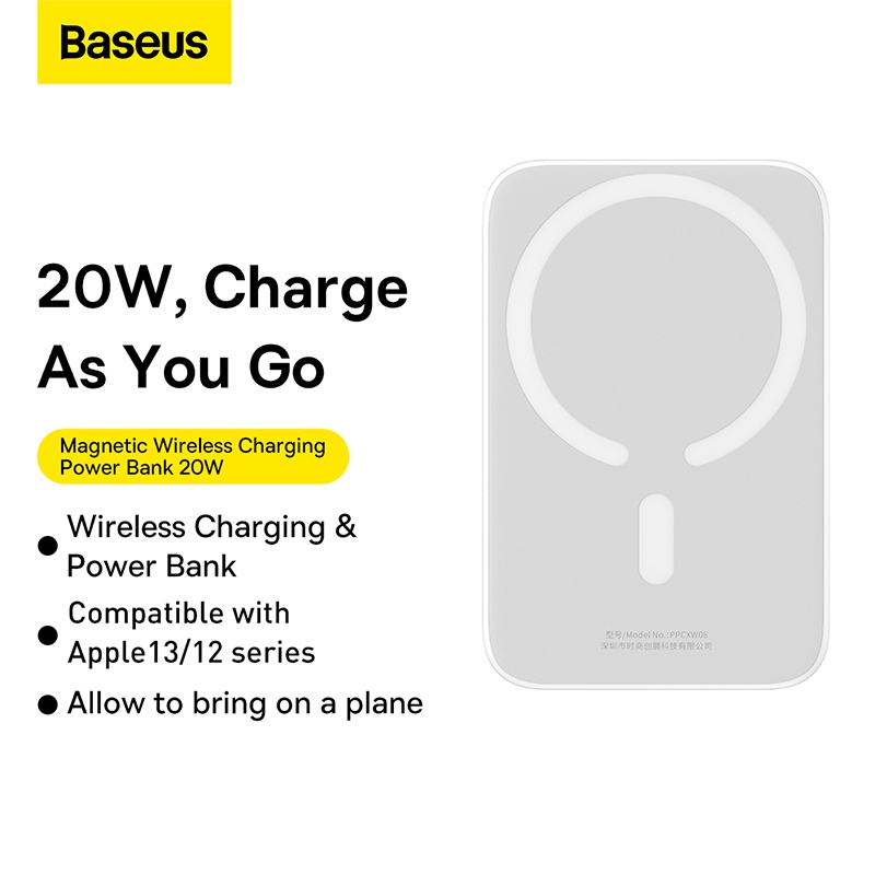 Pin Dự Phòng Không Dây Baseus Magnetic Wireless Charging Power bank 6000mAh 20W