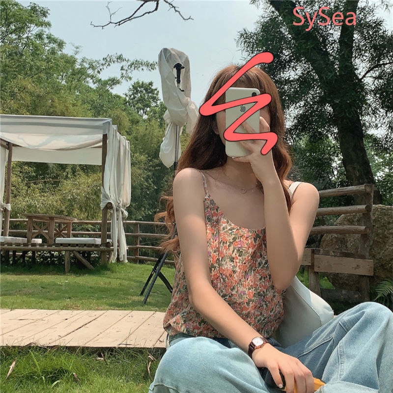 Áo 2 dây họa tiết bông hoa xinh xắn dành cho nữ