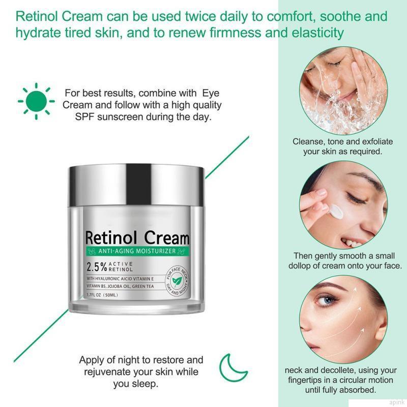 Kem Dưỡng Da Mặt Retinol 50ml Dưỡng Ẩm Chống Lão Hóa Làm Trắng Và Tái Tạo Làn Da