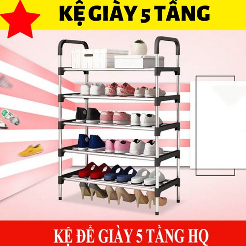 [GIÁ TỐT NHẤT]  Kệ giày khung inox 5 tầng hàng chất lượng dễ dàng lắp ghép