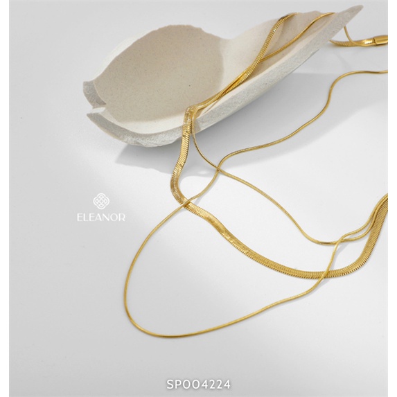 Dây chuyền layer nữ titan Eleanor Accessories thiết ba sợi mảnh basic phụ kiện trang sức 4224