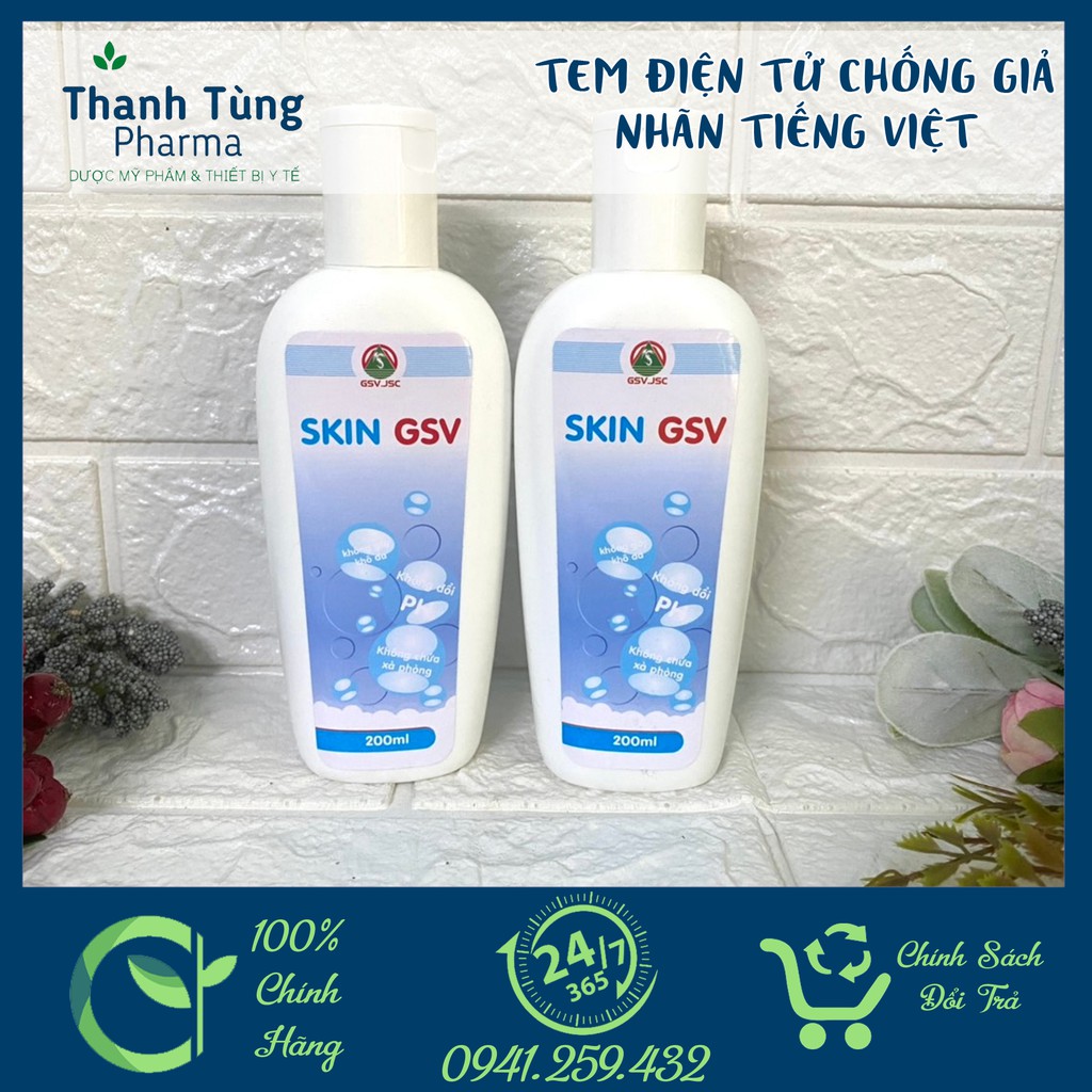 Sữa Rửa Mặt Skin GSV 200ml - Dành Cho Da Dầu Mụn, Nhạy Cảm, Làm Sạch Sâu Không Gây Khô Da