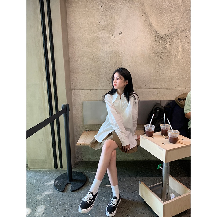 NRVP Áo Sơ Mi Dài Tay Dáng Rộng Thời Trang Hàn Quốc 2022 Dành Cho Nữ