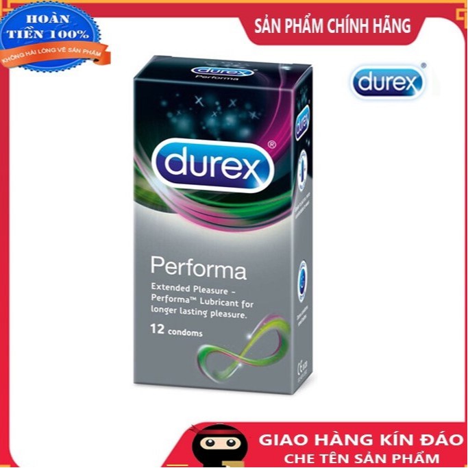 (Freeship đơn 50k) Bao cao su Durex Performa hộp 12c cam kết giá tốt - siêu an toàn