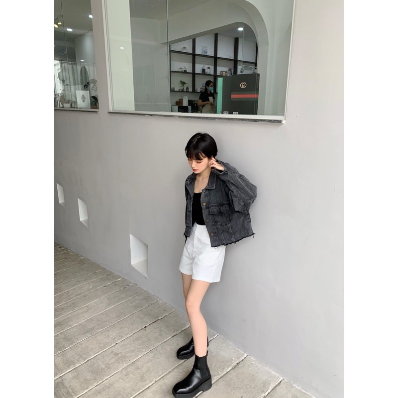 Quần short kaki LEN clothing màu trắng 7425