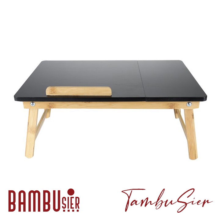 [BAMBOO] Bàn kê laptop xếp gọn gỗ tre - mặt bàn nghiêng 5 cấp độ, bàn có ngăn kéo [TABLIX-01]