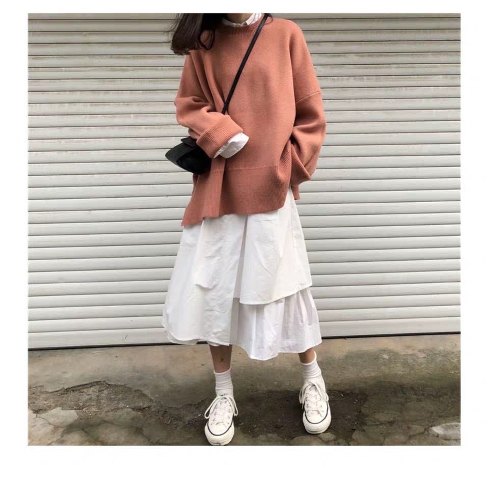 [Loại 1-SALE] Chân váy dài ulzzang lệch tầng dáng dài xòe nữ đen trắng phong cách hàn quốc | BigBuy360 - bigbuy360.vn