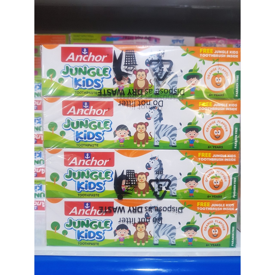 [SenXanh Emart] Kem đánh răng nhập khẩu Anh cho bé ANCHOR JUNGLE KIDS - Tặng bàn chải