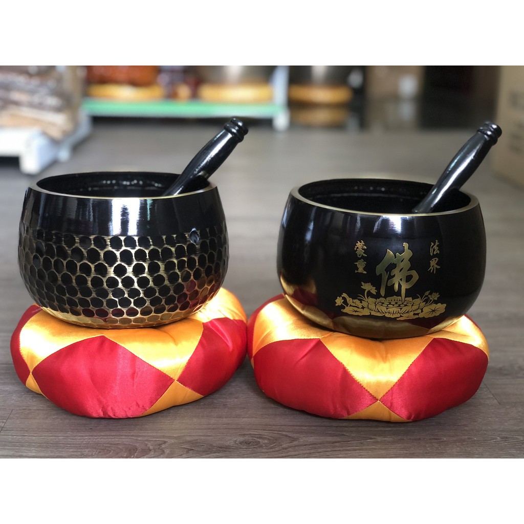 Chuông tụng kinh Đài Loan đen 7 inch
