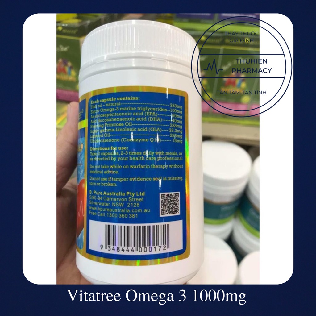 Vitatree Omega 3 1000mg - viên uống dầu cá tốt cho mắt, tim mạch